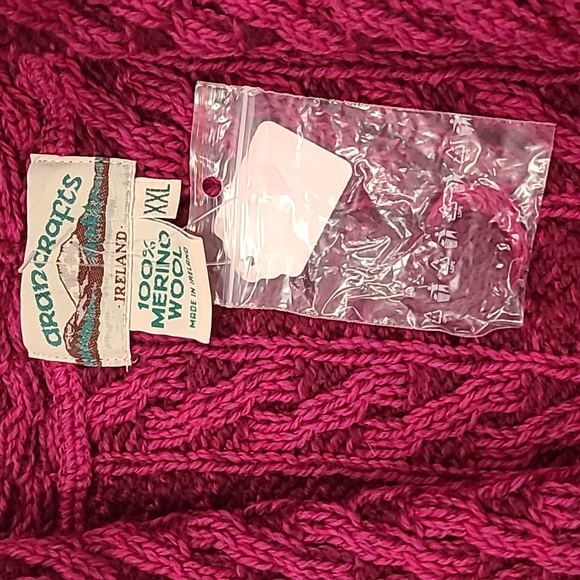 Aran Crafts Hooded Cardigan - Deep Purple - Picture 4 of 5